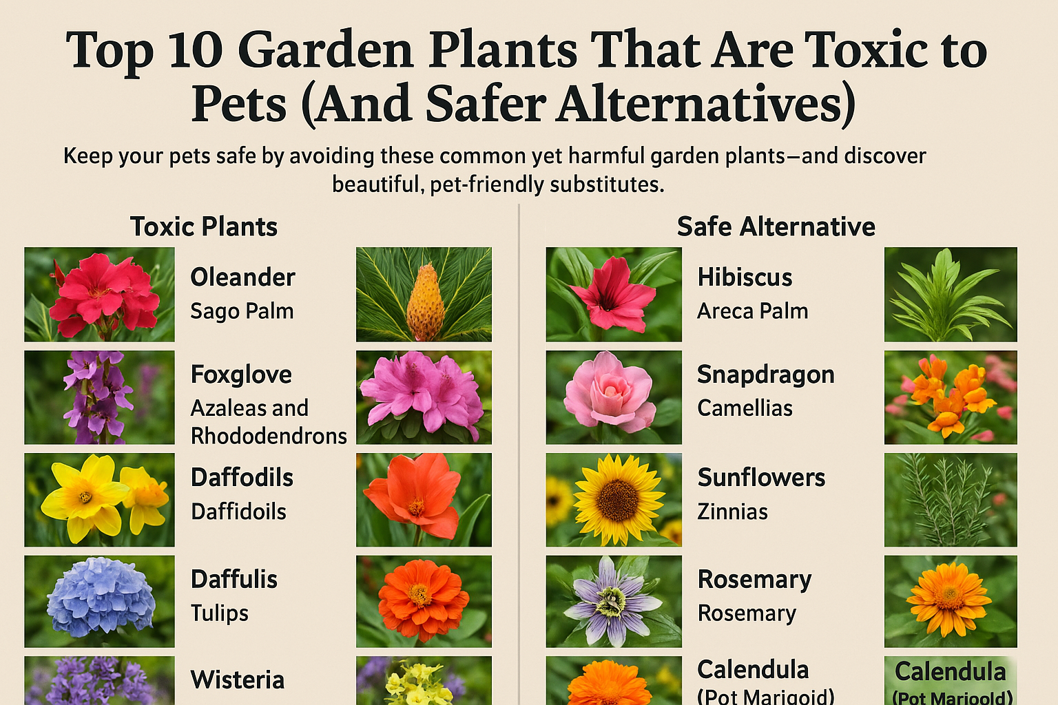 Top 10 Garden Plants That Are Toxic to Pets (And Safer Alternatives)