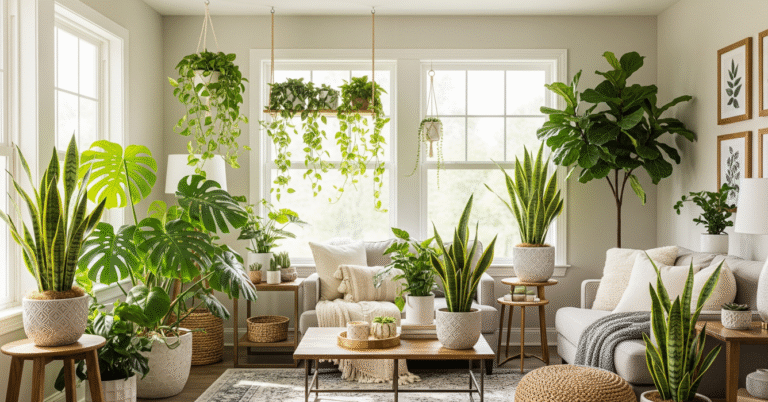 Indoor Plants for a Cozy and Fresh Living Room