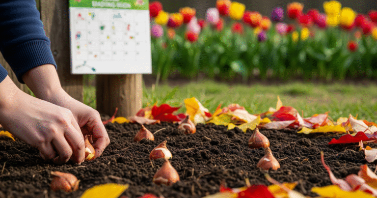 Seasonal calendar overview for planting tulips