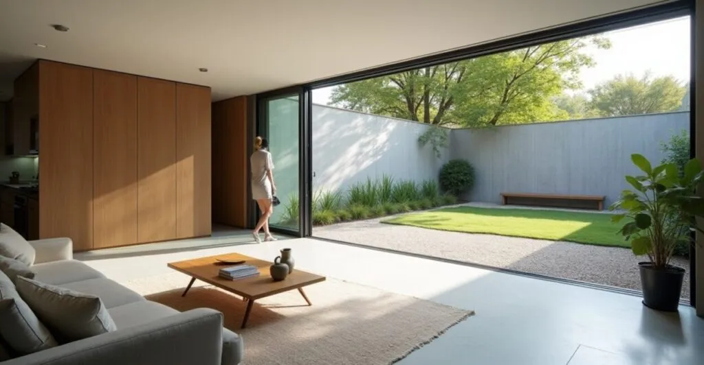indoor outdoor minimalist design continuity tips and design techniques to unify house and garden for seamless minimalist flow, maximizing light, views, and living space