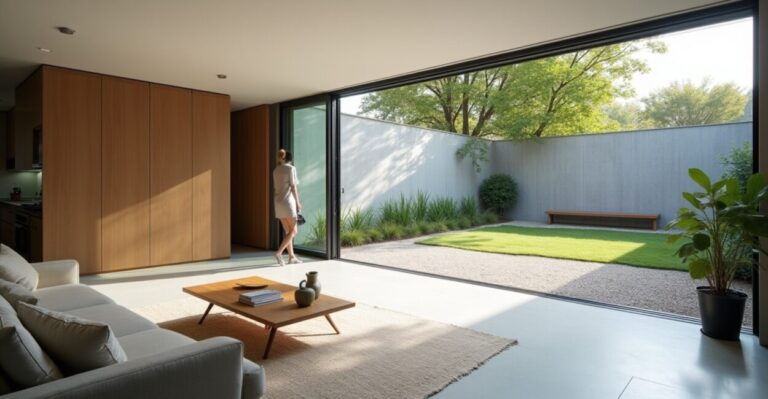 indoor outdoor minimalist design continuity tips and design techniques to unify house and garden for seamless minimalist flow, maximizing light, views, and living space