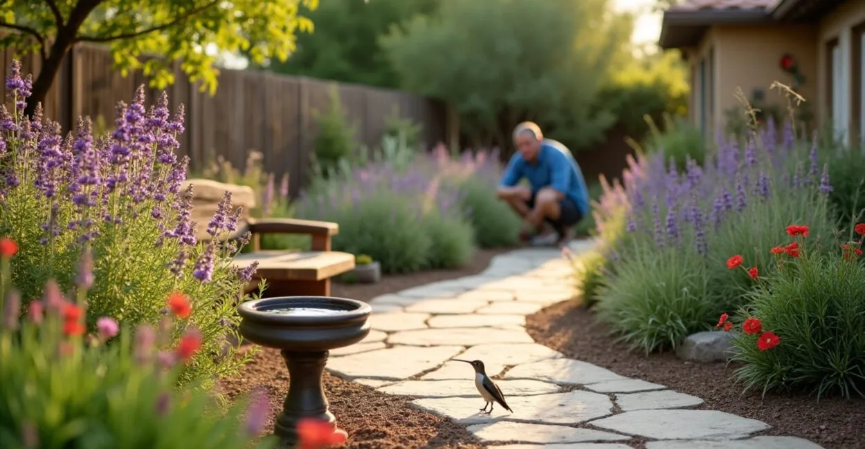 how to design low-water native garden