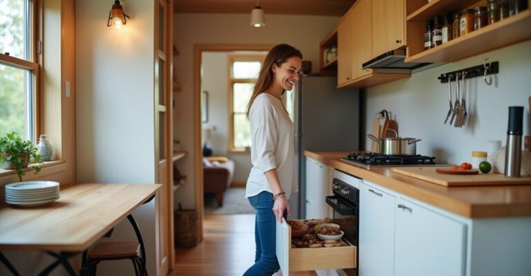 space-saving kitchen layouts for tiny houses