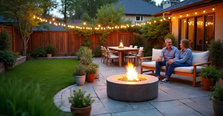 garden to outdoor living space before and after