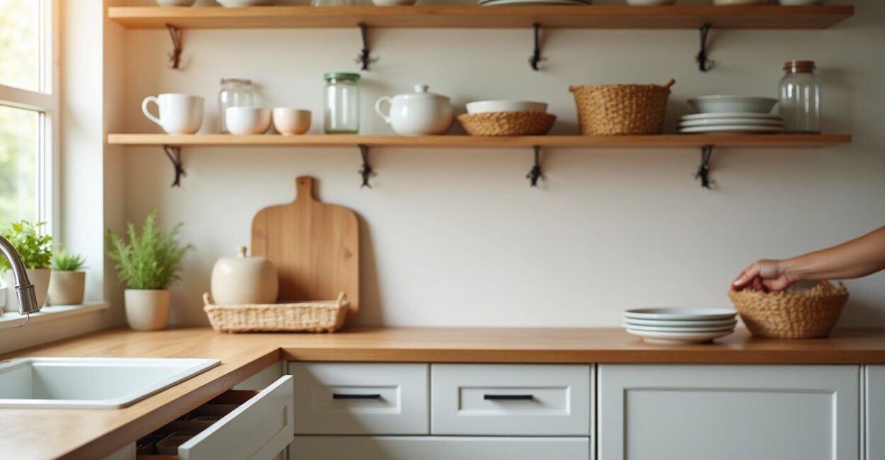 3. Open shelving, hidden storage, and declutter strategies