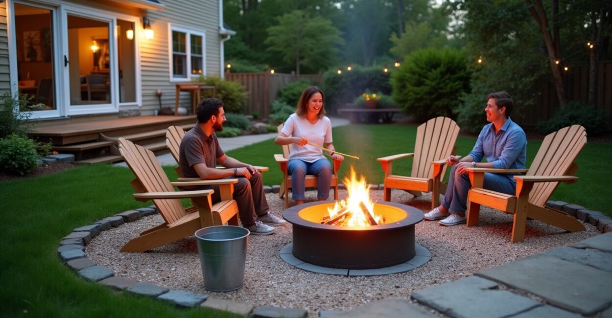 backyard fire pit placement