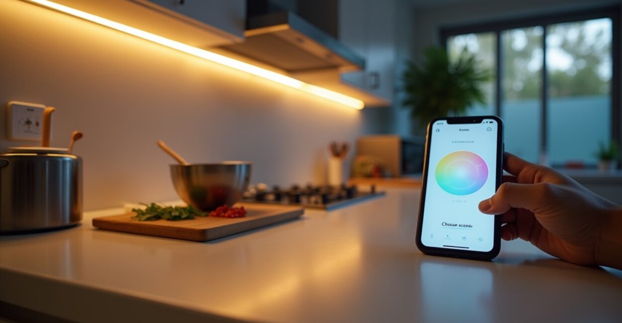 3. Slim profile bars: even light for countertops