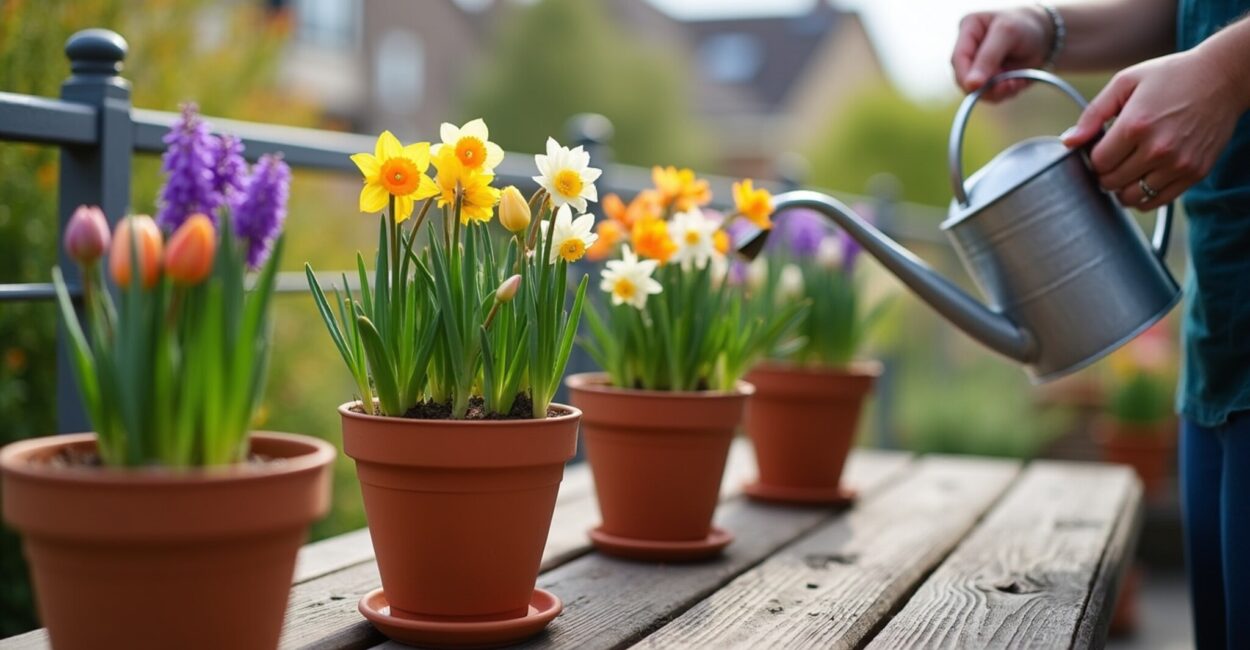 Bulb lasagna: layering method for staggered blooms