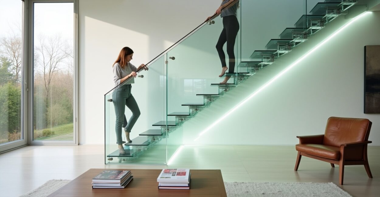 modern glass staircase design ideas