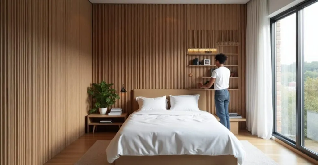 slatted wall ideas small rooms
