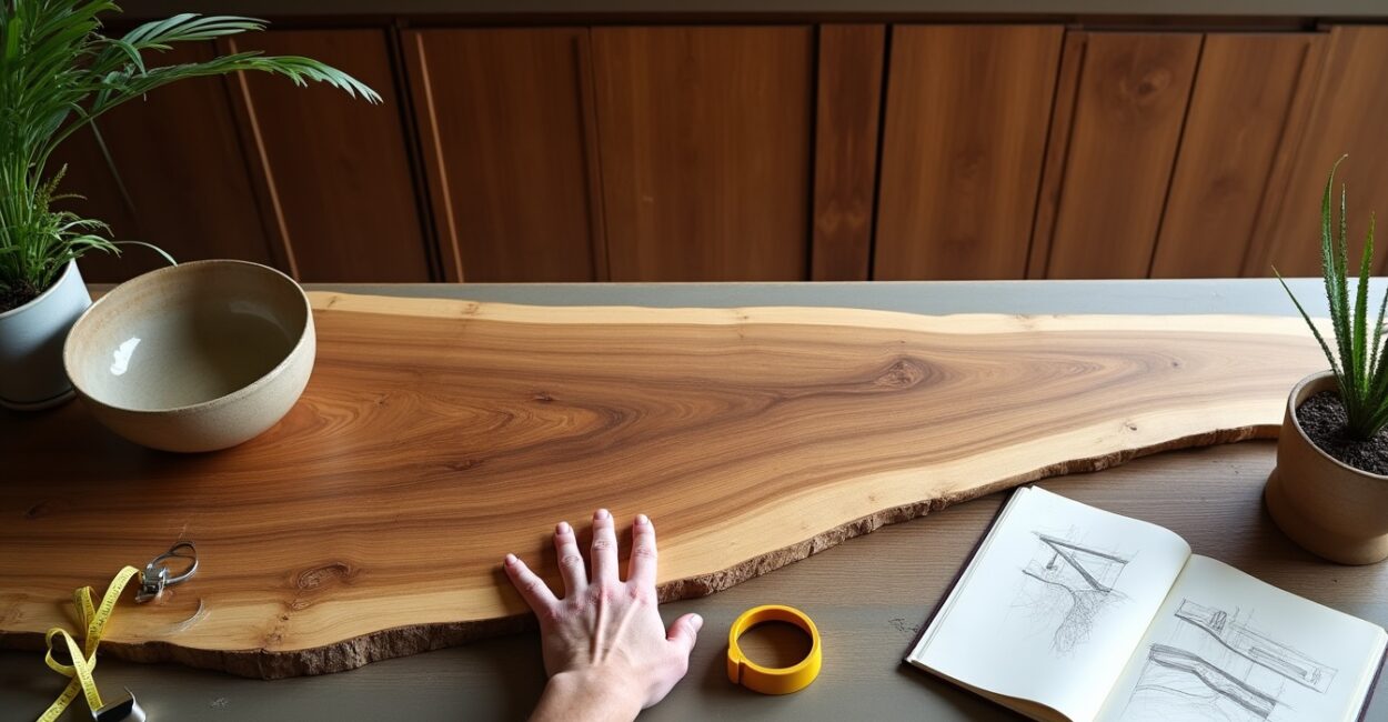 Choosing Live-Edge Countertops with Walnut Cabinetry