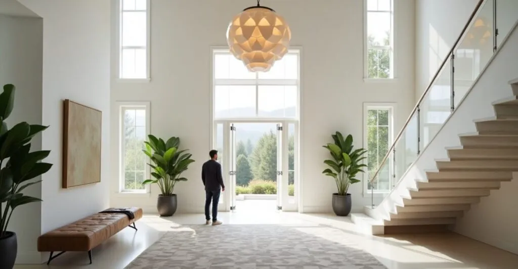 double-height foyer