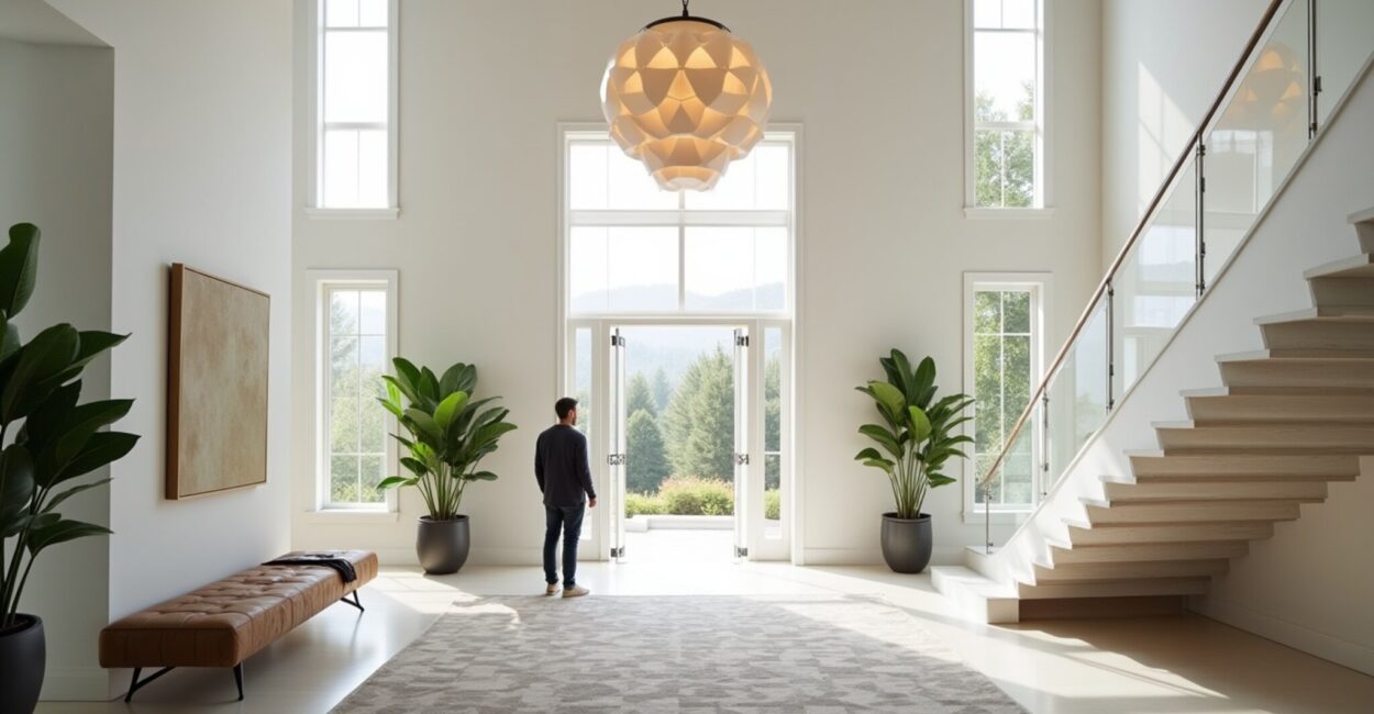 double-height foyer