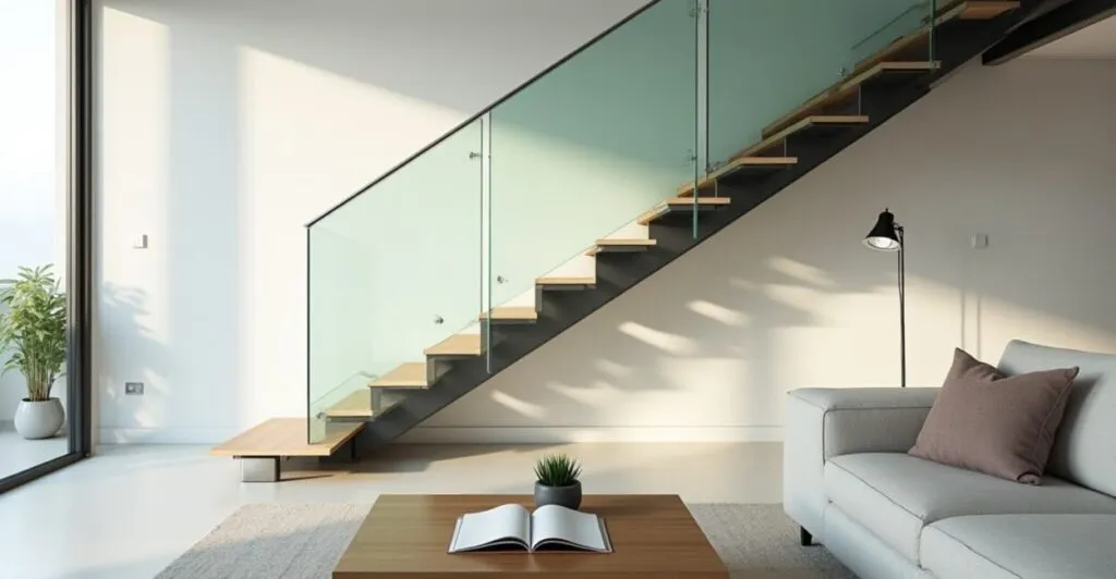 glass stairs in home