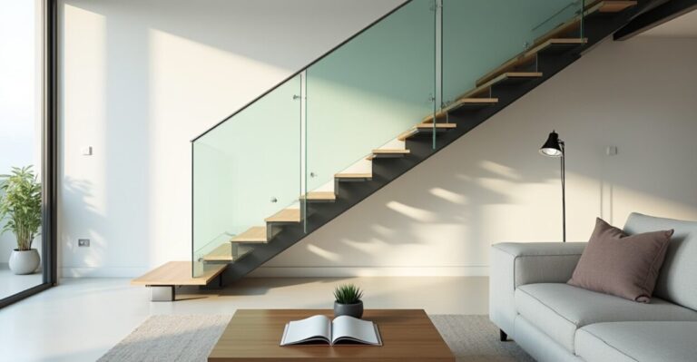 glass stairs in home