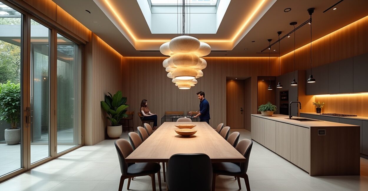 double-height lighting design