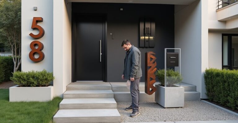 Modern materials for big numbers in front of house