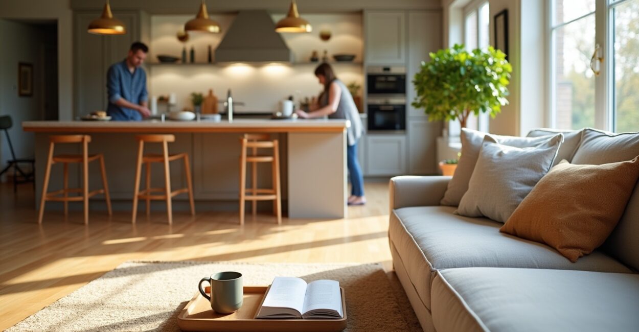 Open-plan kitchen trends for 2025 with cozy zones
