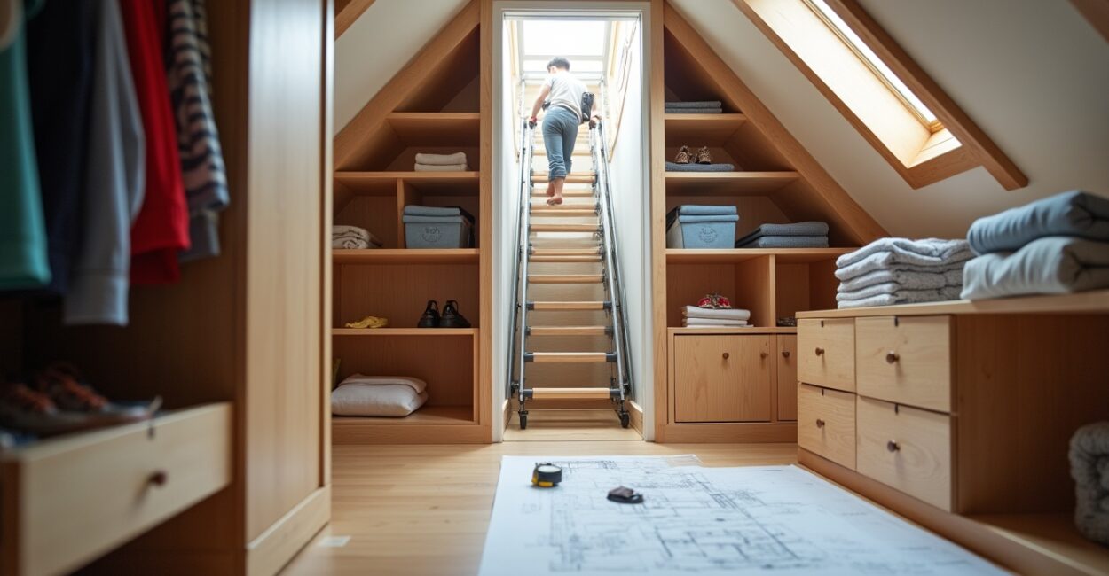 Practical access: fold-down stairs, loft ladders, and circulation