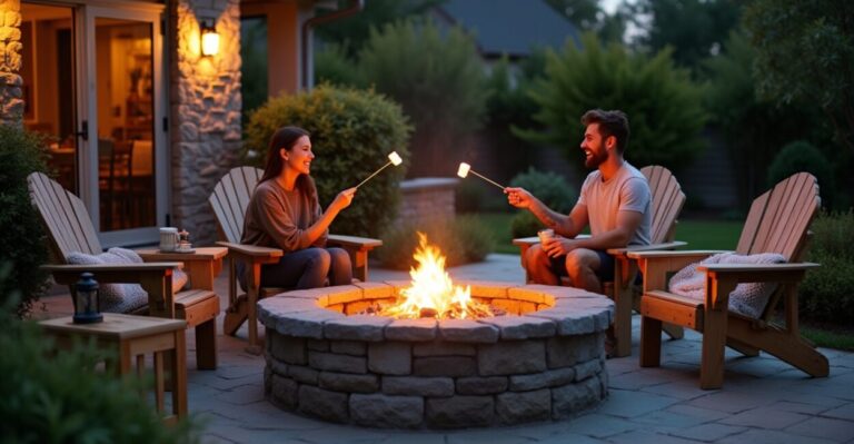 outdoor fire pit area