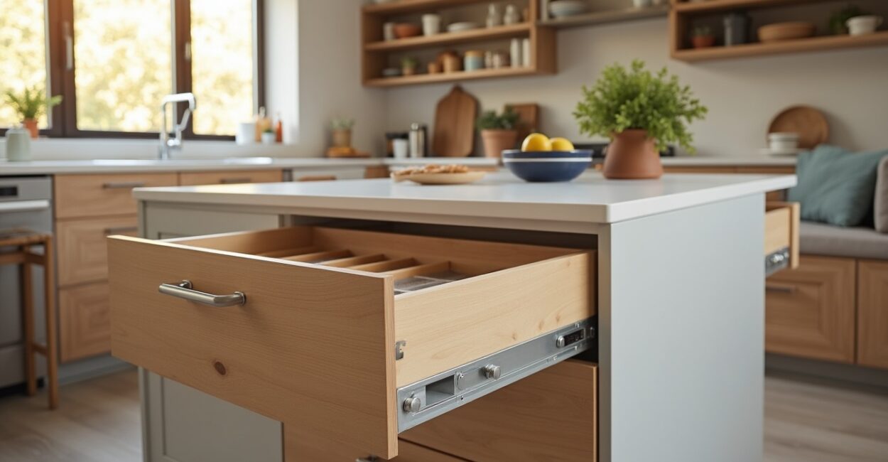Spot designs: IKEA islands with built-in drawers and shelves
