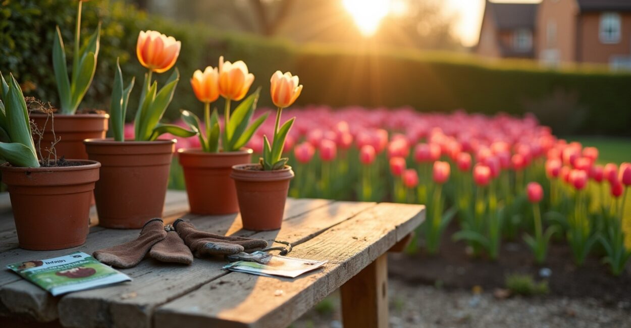 tulips in garden