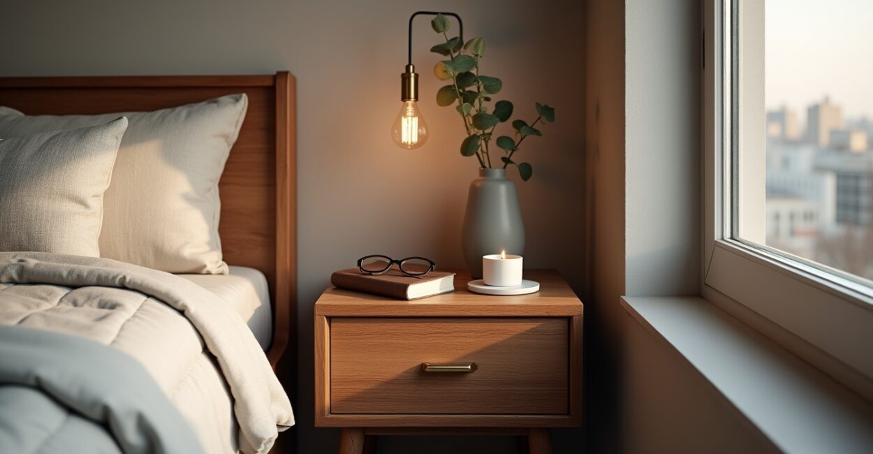 3. Walnut Nightstands: Warmth, Scale, and Function