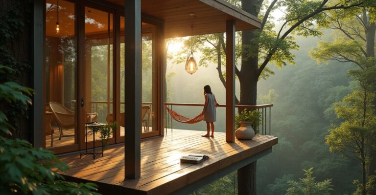 Treehouse Design Ideas Mixing Wood, Glass and Steel