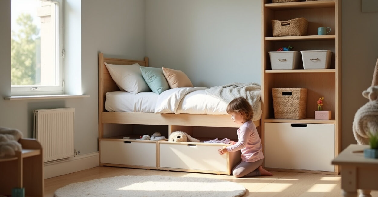 Furniture with Built-In Compartments for Smart Kids Storage