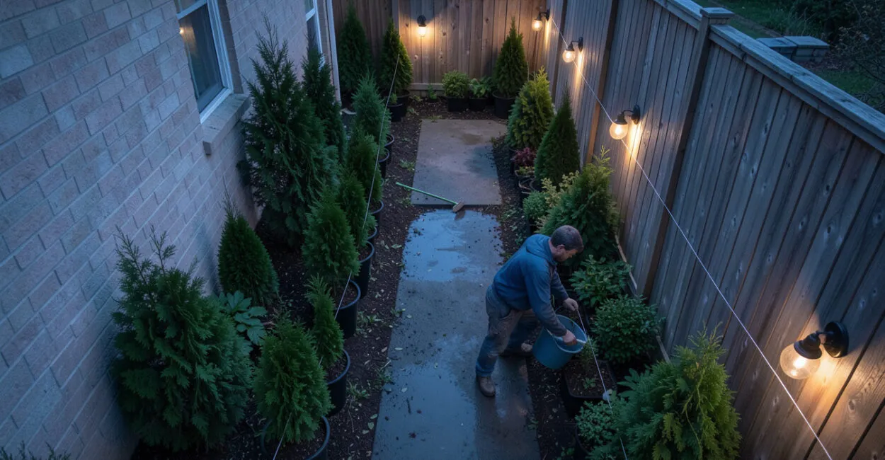 How to Space Evergreen Hedges in a Narrow Side Yard