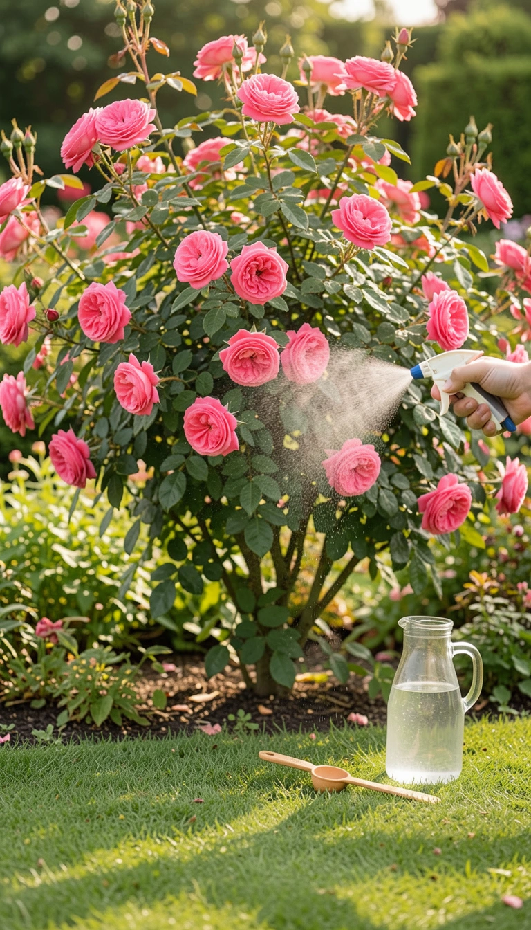 A Gentle Spray That Reaches Rose Aphids